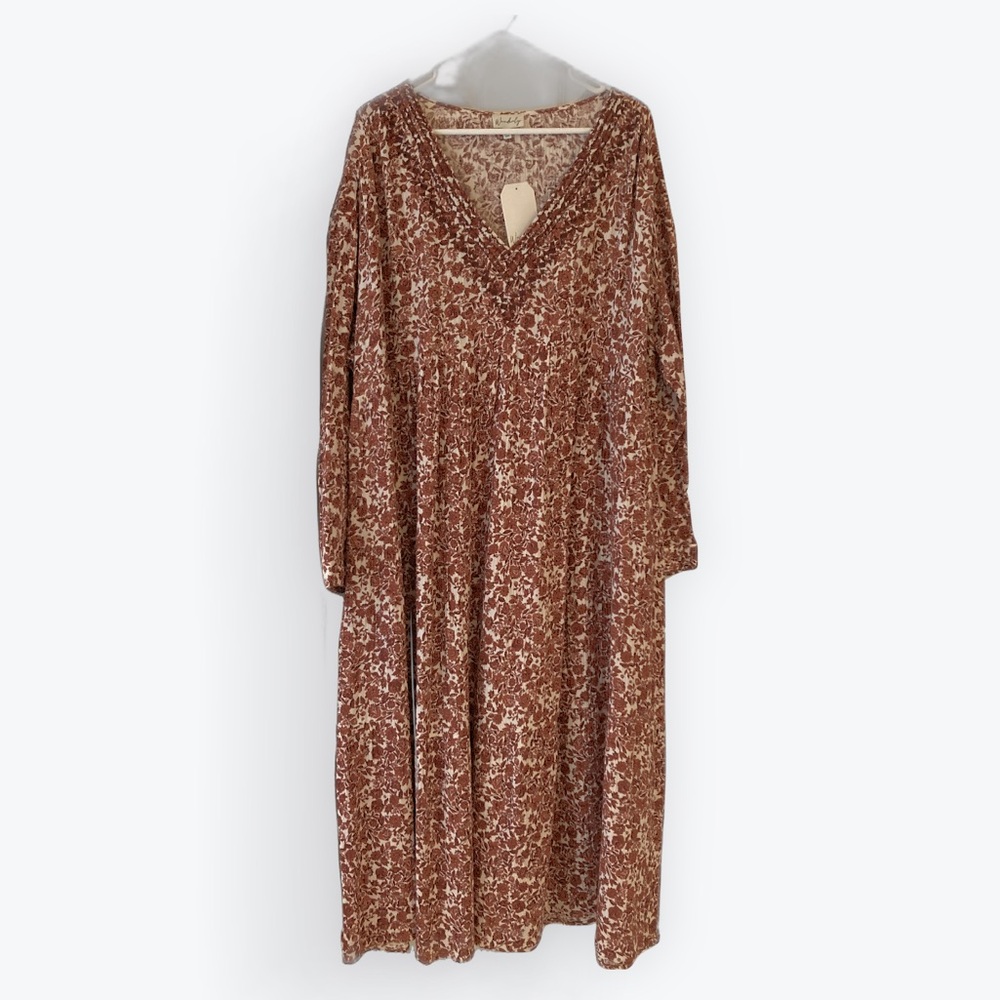 🎉Host Pick 🎉 NWT Gorgeous Wonderly Paisley Maxi Dress Brown Cream 2X